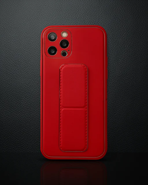 Apple İphone 12 Pro Kılıf Coco Deri Standlı Kapak - Kırmızı