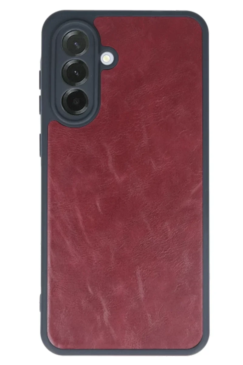 Samsung Galaxy A15 4G Kılıf Aras Deri Kapak - Bordo görsel 2