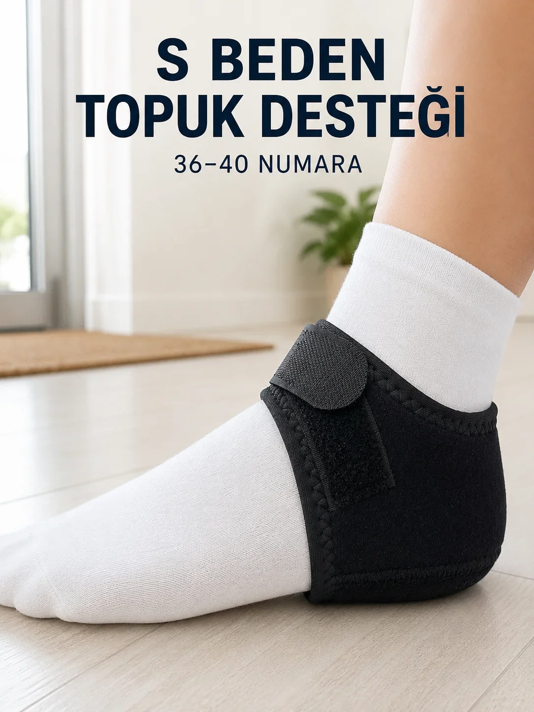 Topuk Koruyucu Destek Çorabı S Beden 36-40 Numara Cırtlı Esnek Tasarım