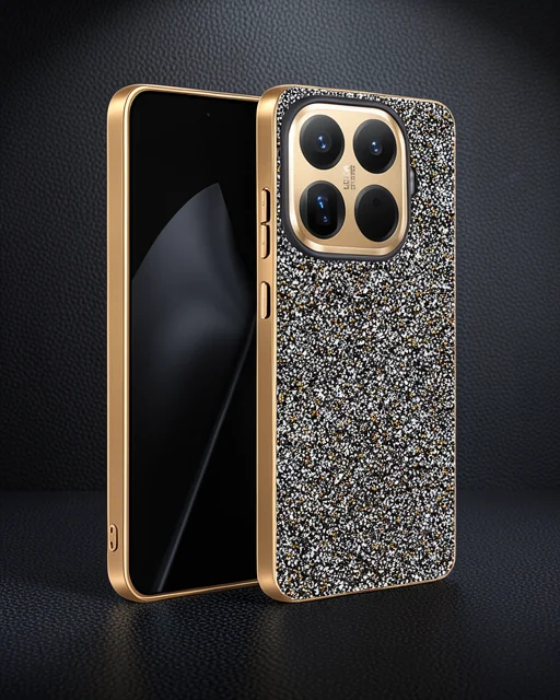 Onegif Xiaomi Mi 15t Pro Bright Simli Kapak - Gold