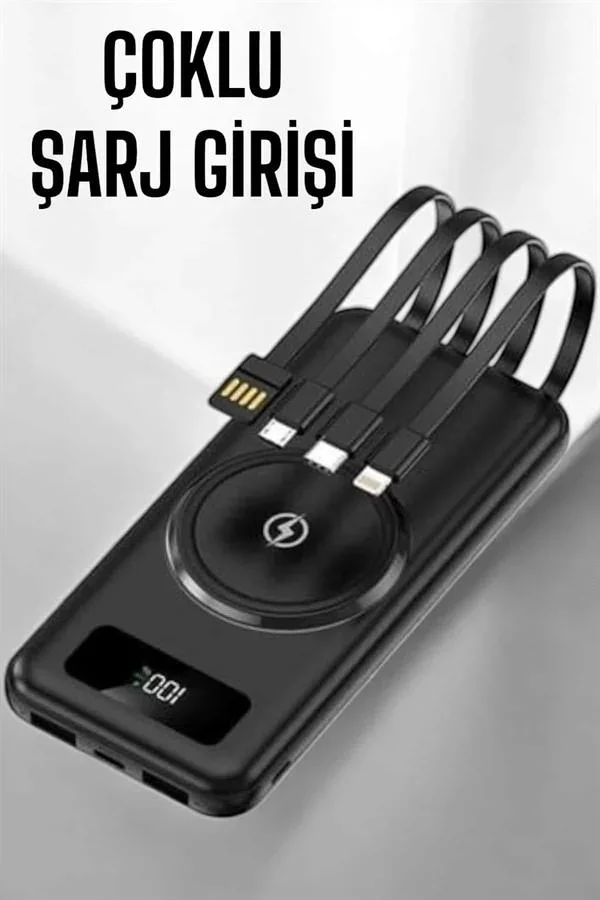 10.000 Mah Powerbank 4 Portlu Hızlı Şarj Dijital Göstergeli görsel 3