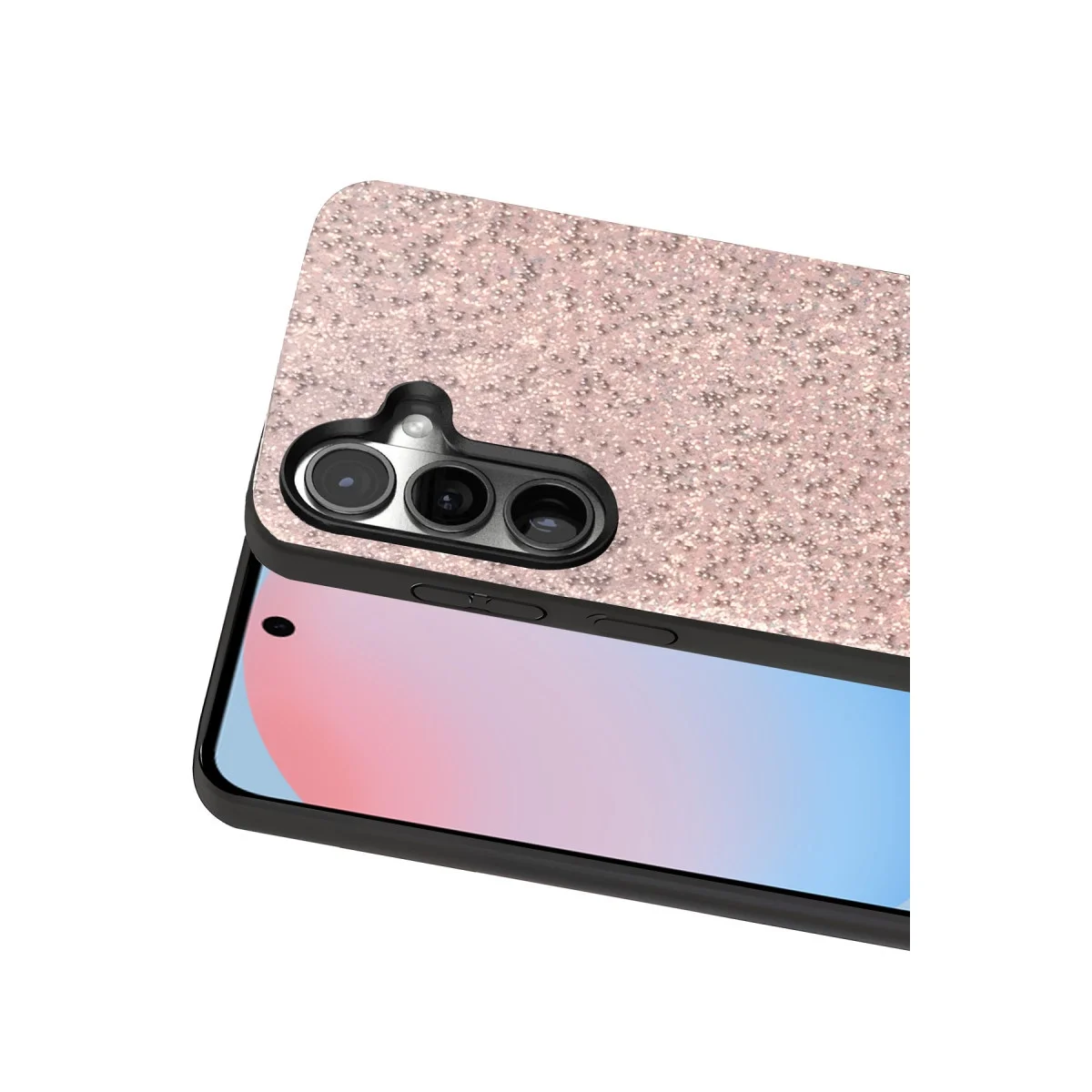 Onegif Samsung Galaxy S24 Fe Bright Simli Kapak - Pembe görsel 2