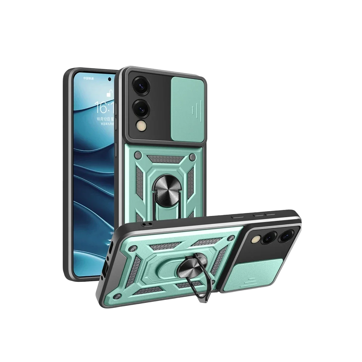 Samsung Galaxy S25 Edge Pars Lens Yüzüklü Silikon - Yeşil