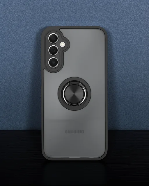 Samsung Galaxy A24 4g Kılıf Montreal Yüzüklü Silikon Kapak - Siyah