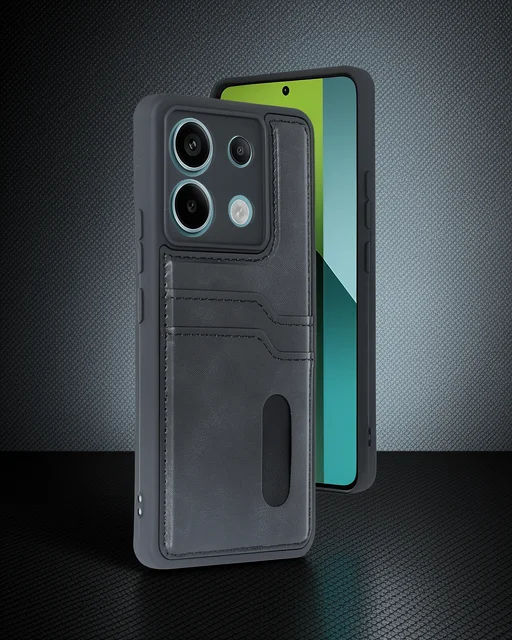 Xiaomi Redmi Note 13 Pro 5g Kılıf Sara Kartvizitli Deri Kılıf - Siyah