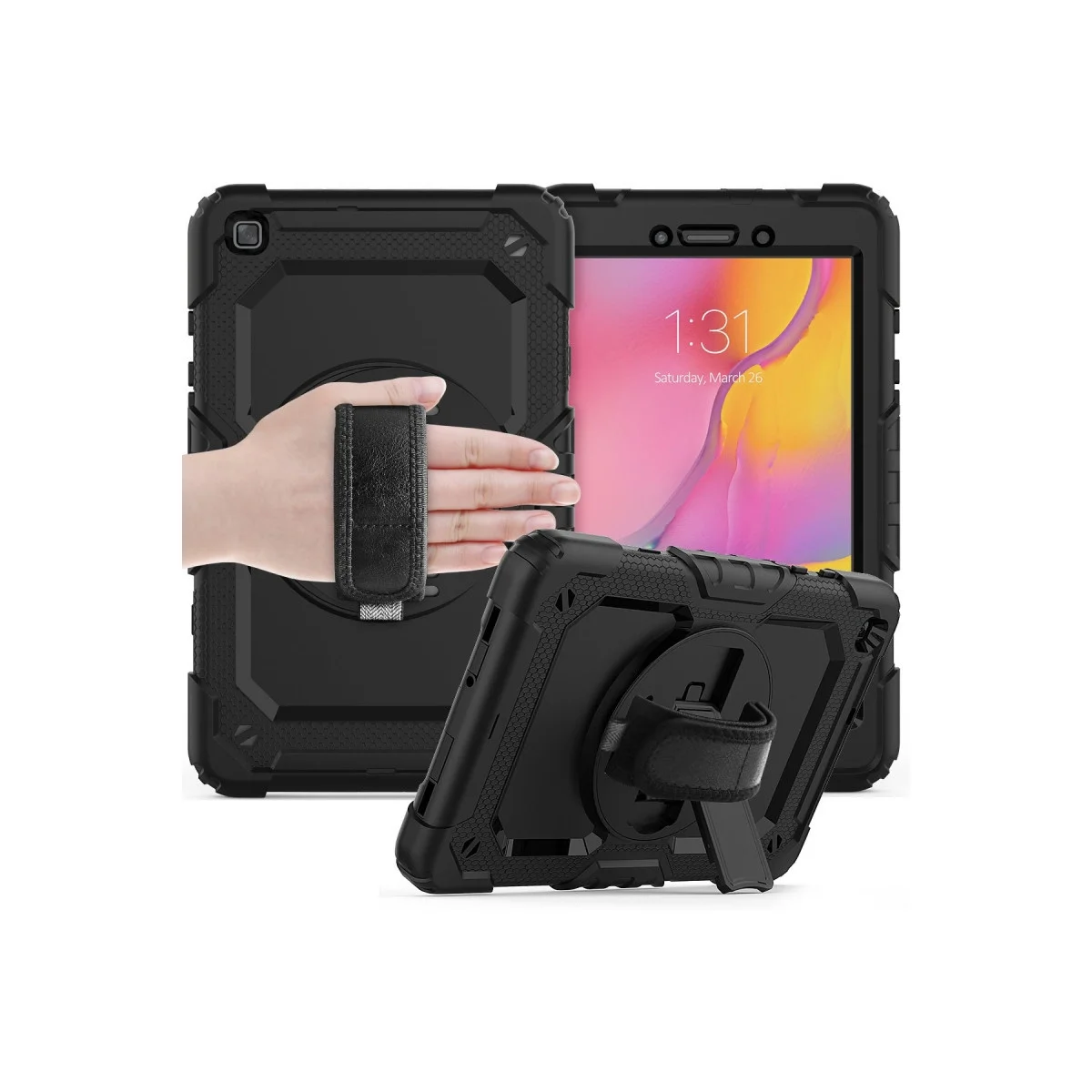 Samsung Galaxy T290 Tab A 8 Kılıf Pars Tablet Kapak - Siyah görsel 5