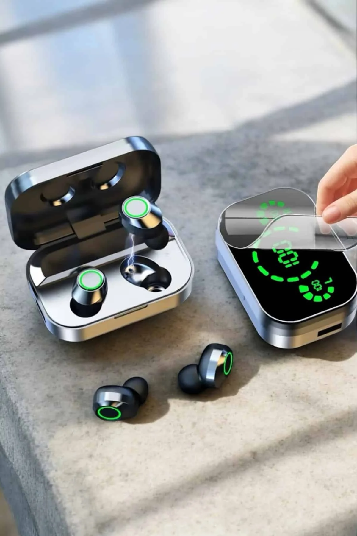 Bluetooth Kulaklık krofonlu Dokunmatik Kontrol ANC Özelliği görsel 3