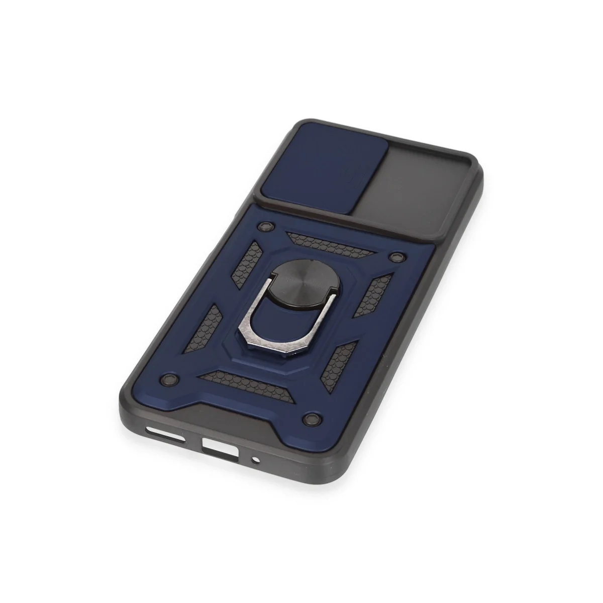 Xiao Red Note 12 5g Kılıf Pars Lens Yüzüklü Silikon - Lacivert görsel 5