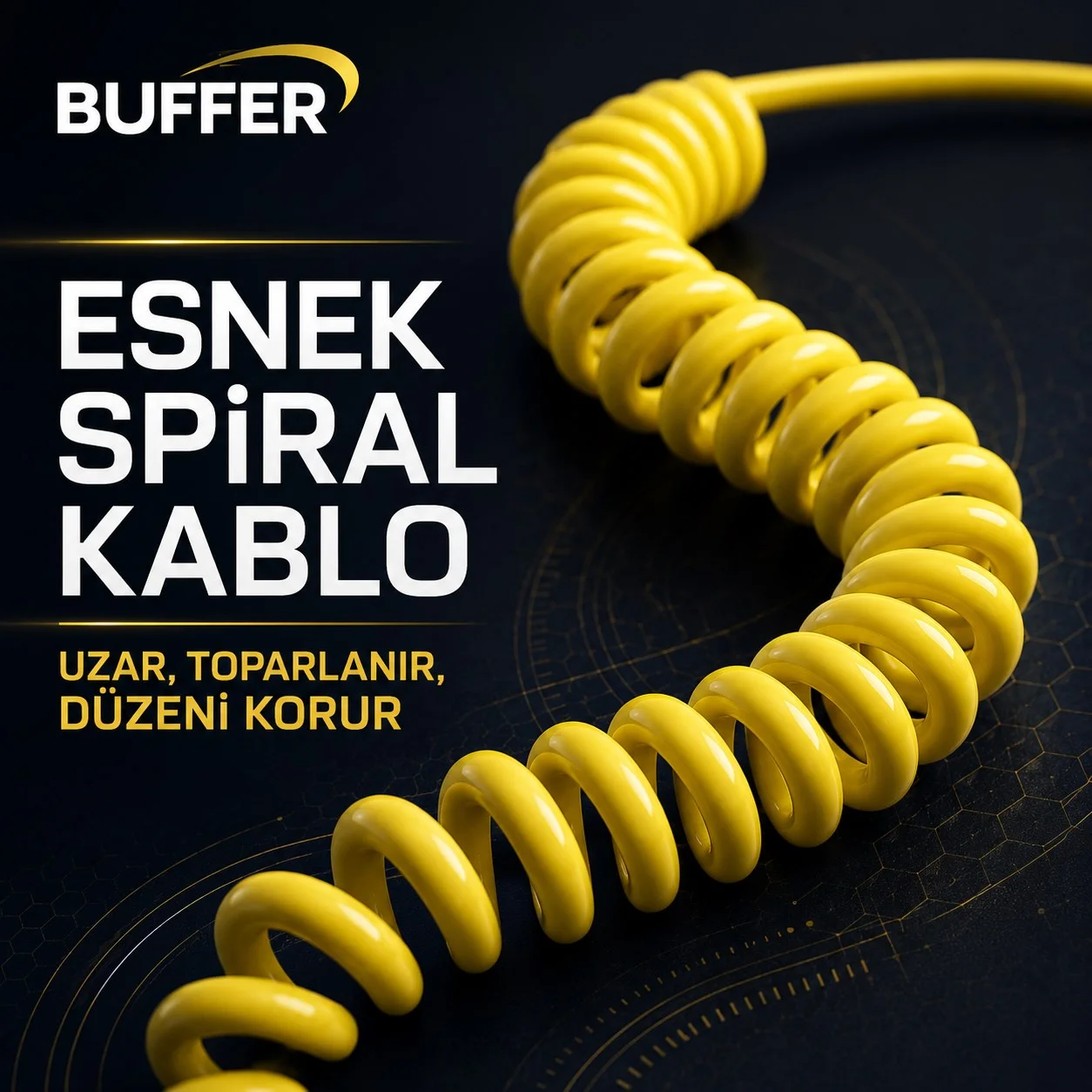 4'ü 1 Arada Esnek Spiral Hızlı Şarj Kablosu, Araç İçi Yaylı Kablo, Type-C ve Lightning Uyumlu Çoklu Şarj Kablosu görsel 2