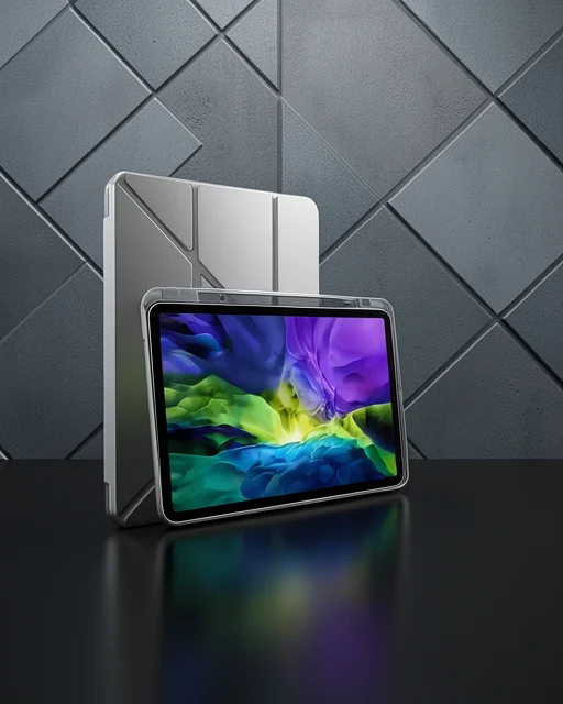 Samsung Galaxy Tab A9 Plus Kılıf Kalemlikli Mars Tablet Kılıfı - Gri