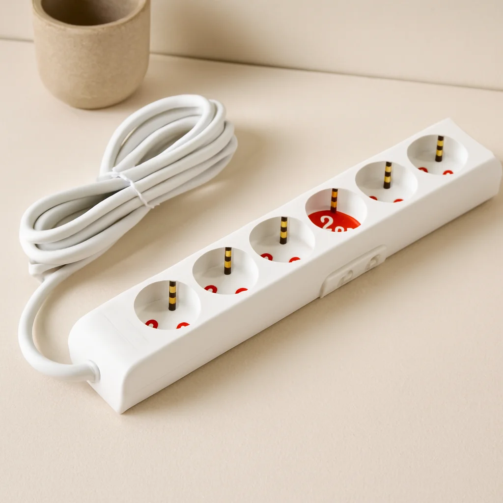 6'lı Topraklı Grup Priz Uzatma Kablosu 2 m