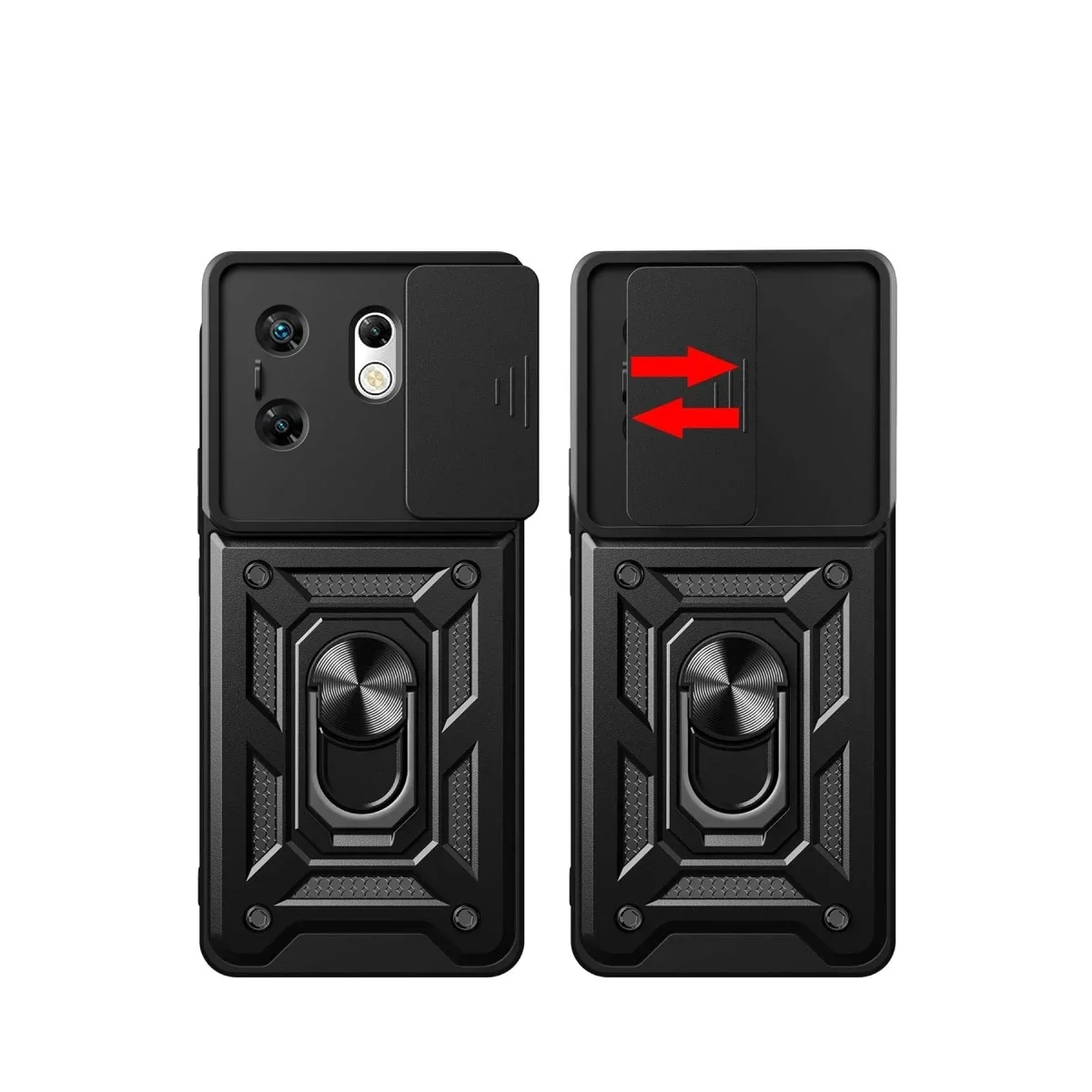 İnfinix Zero 30 4G Kılıf Pars Lens Yüzüklü Silikon - Kırmızı görsel 3