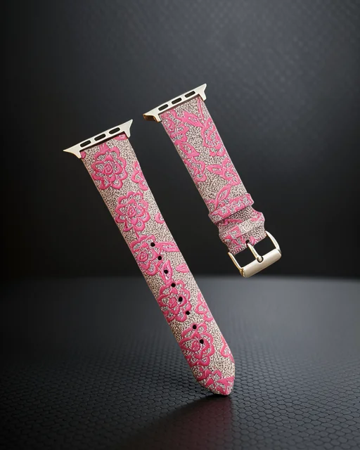 Apple Watch 42mm Creeper Desenli Kordon - Pembe