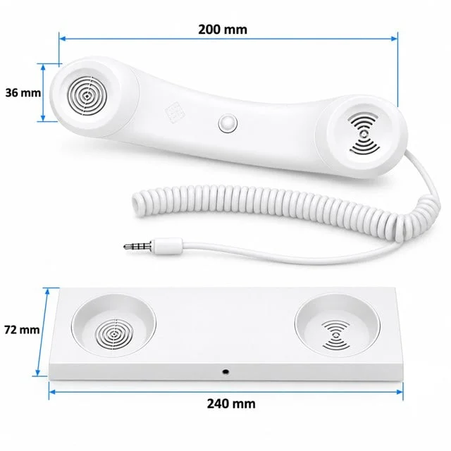 PM-39122 Retro-Nostaljik 3.5mm Girişli Beyaz Telefon Ahizesi görsel 4