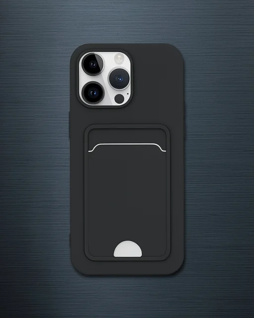 Apple İphone 14 Pro Kılıf Kelvin Kartvizitli Silikon - Siyah