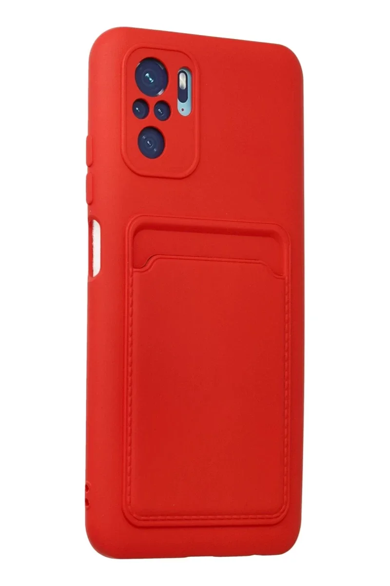 Xiao Red Note 10S Kılıf Kelvin Kartvizitli Silikon - Kırmızı görsel 2