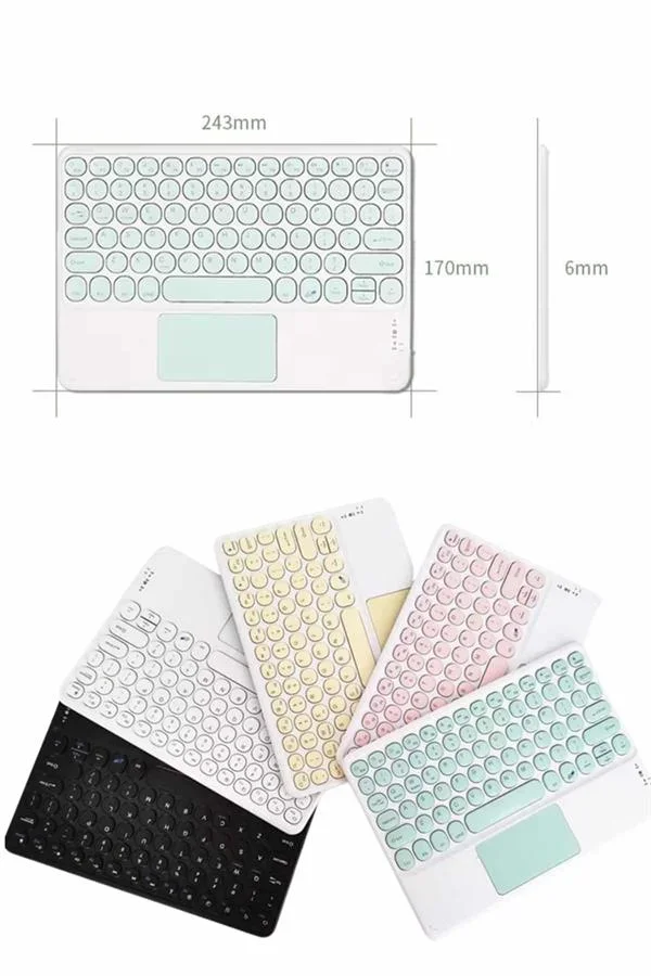 Android ve İOS Uyumlu Bluetooth Klavye Touchpad Slim Kablosuz Wifi Q Klavye görsel 4