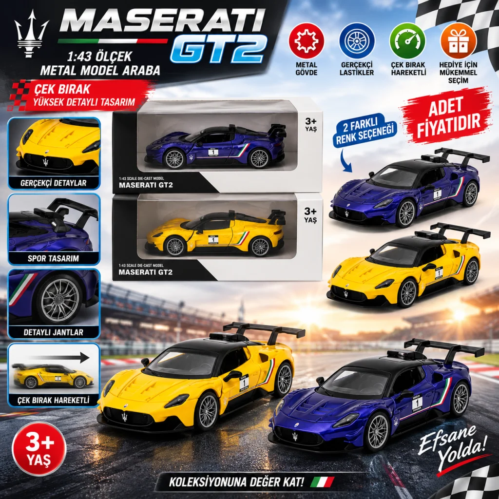 RW9143 1:43 GT2 ÇEK BIRAK ARABA LİSANSLI METAL MODEL ARABA adet fiyatıdır görsel 2