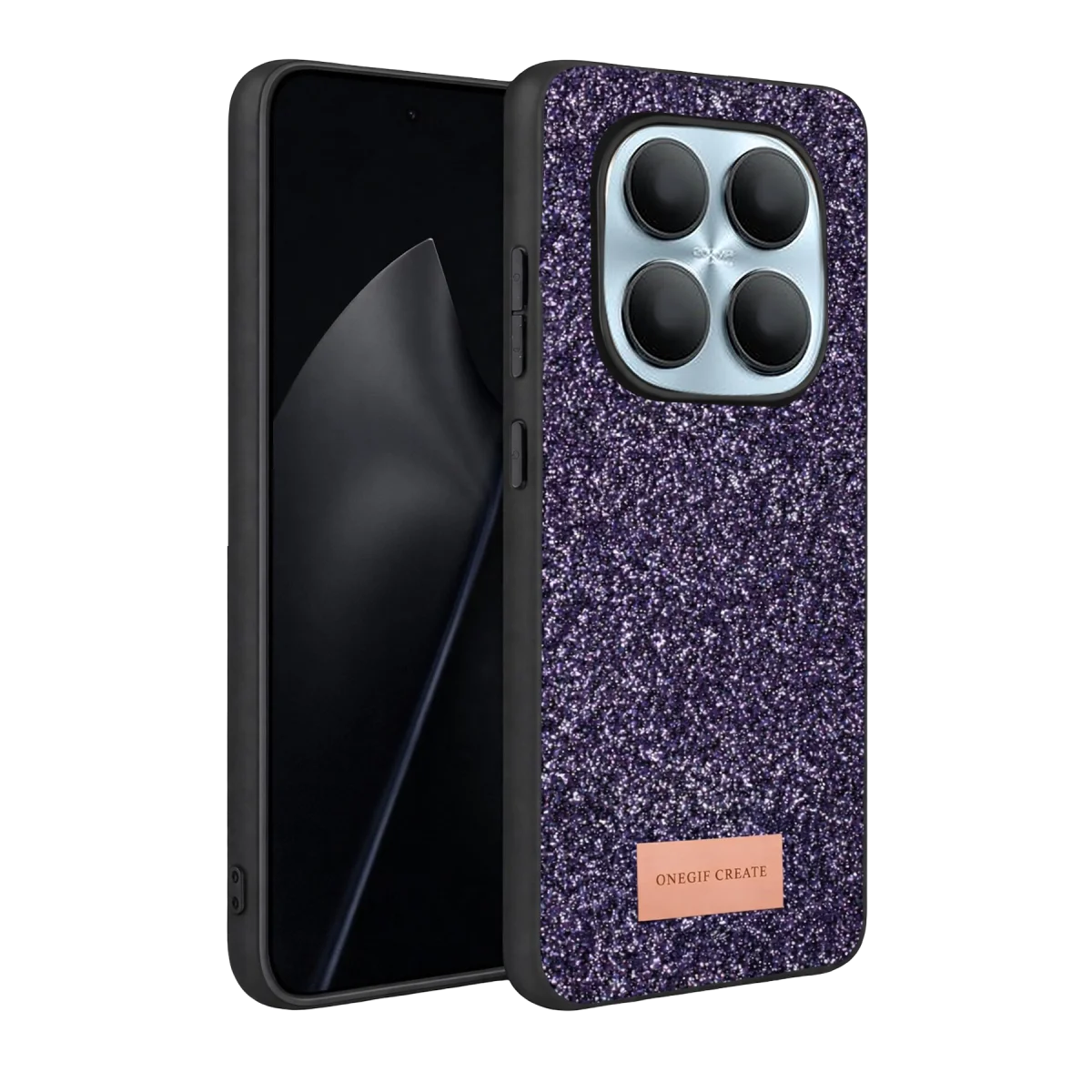 Onegif Xiaomi Redmi Note 15 Pro 5G Bright Simli Kapak - Derin Mor