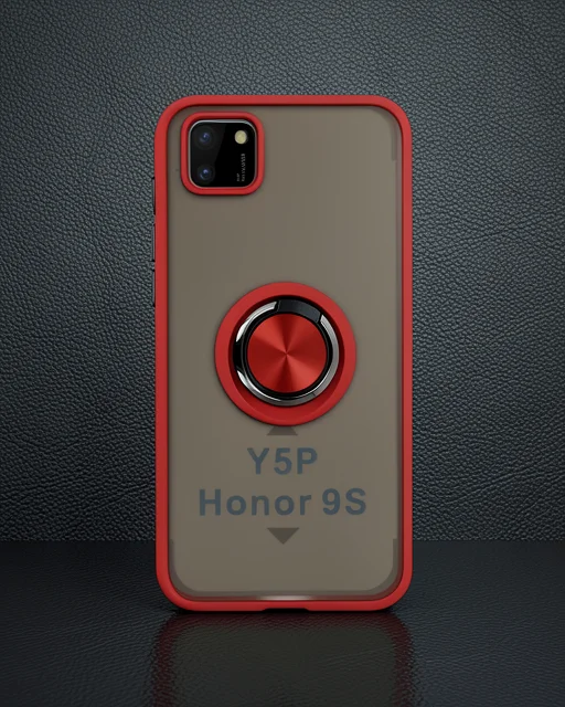 Huawei Y5p Kılıf Montreal Yüzüklü Silikon Kapak - Kırmızı