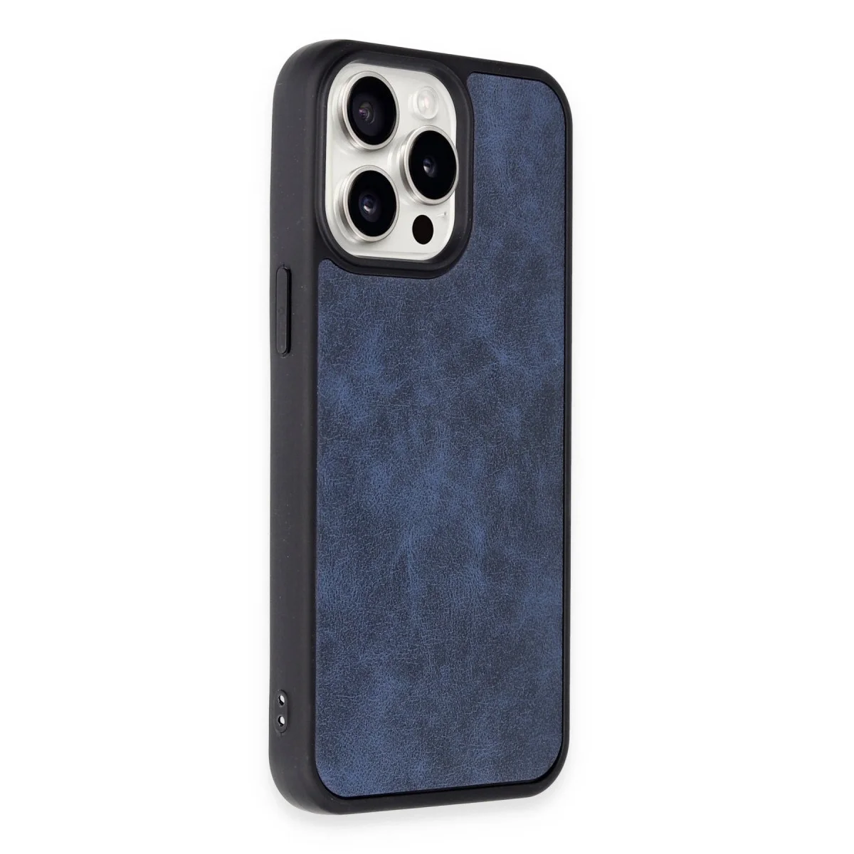 Apple İphone 15 Pro Kılıf Aras Deri Kapak - Lacivert görsel 2