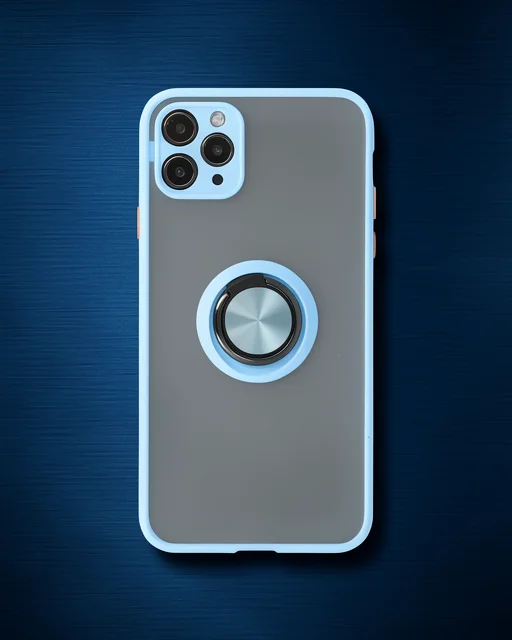 Apple İphone 11 Pro Kılıf Montreal Yüzüklü Silikon Kapak - Buz Mavi
