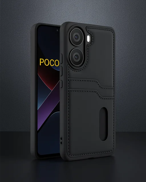 Xiaomi Poco X7 Pro Kılıf Sara Kartvizitli Deri Kılıf - Siyah