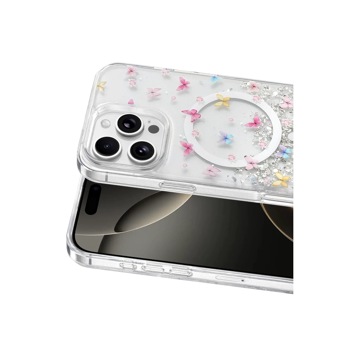Onegif Apple İphone 16 Pro Max sk Simli Magsafe Kapak - Desen 4 görsel 2