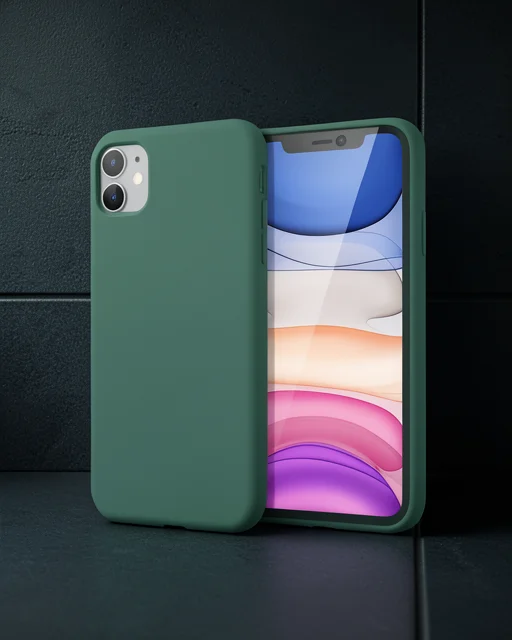 Apple İphone 11 Kılıf First Silikon - Koyu Yeşil