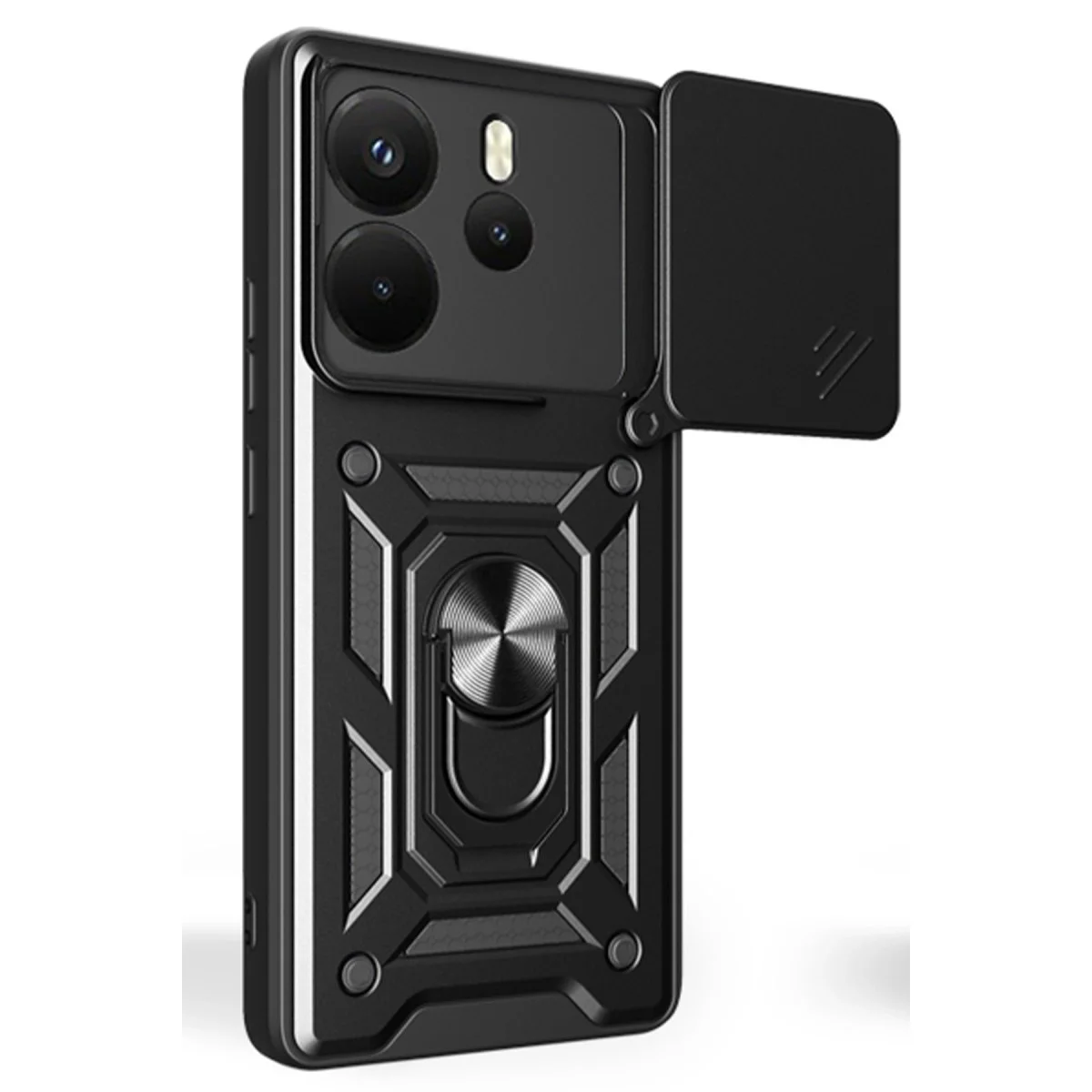 Xiao Red Note 14 4g Pars Lens Yüzüklü Silikon - Siyah görsel 2