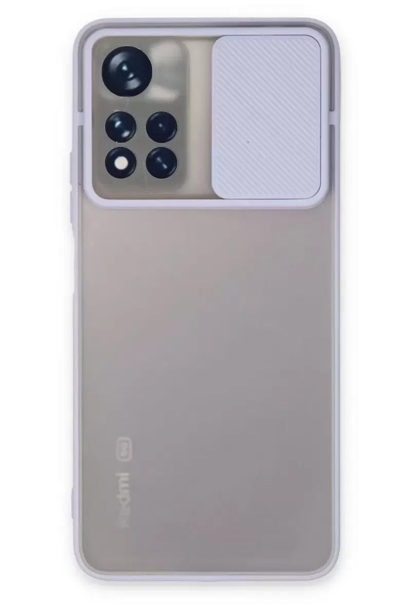 Xiao Red Note 11 Pro Plus 5G Kılıf Palm Buzlu Kamera Sürgülü Silikon - Lila