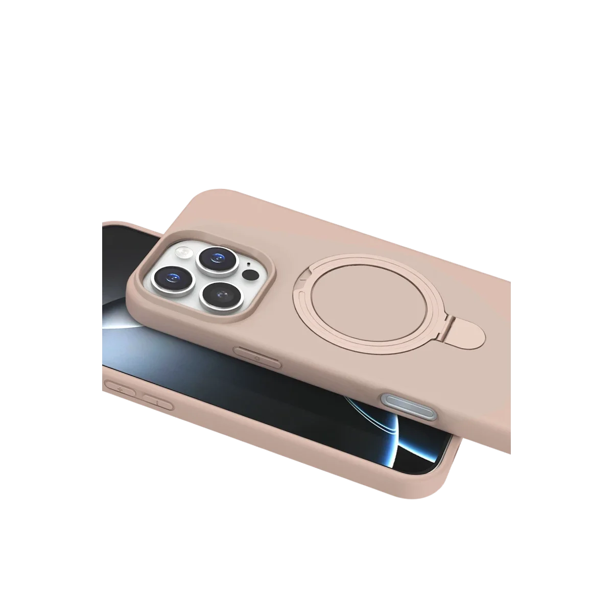 Apple iPhone 16 Pro Max Regal Magsafe Standlı Kapak - Çöl Titanyum görsel 4