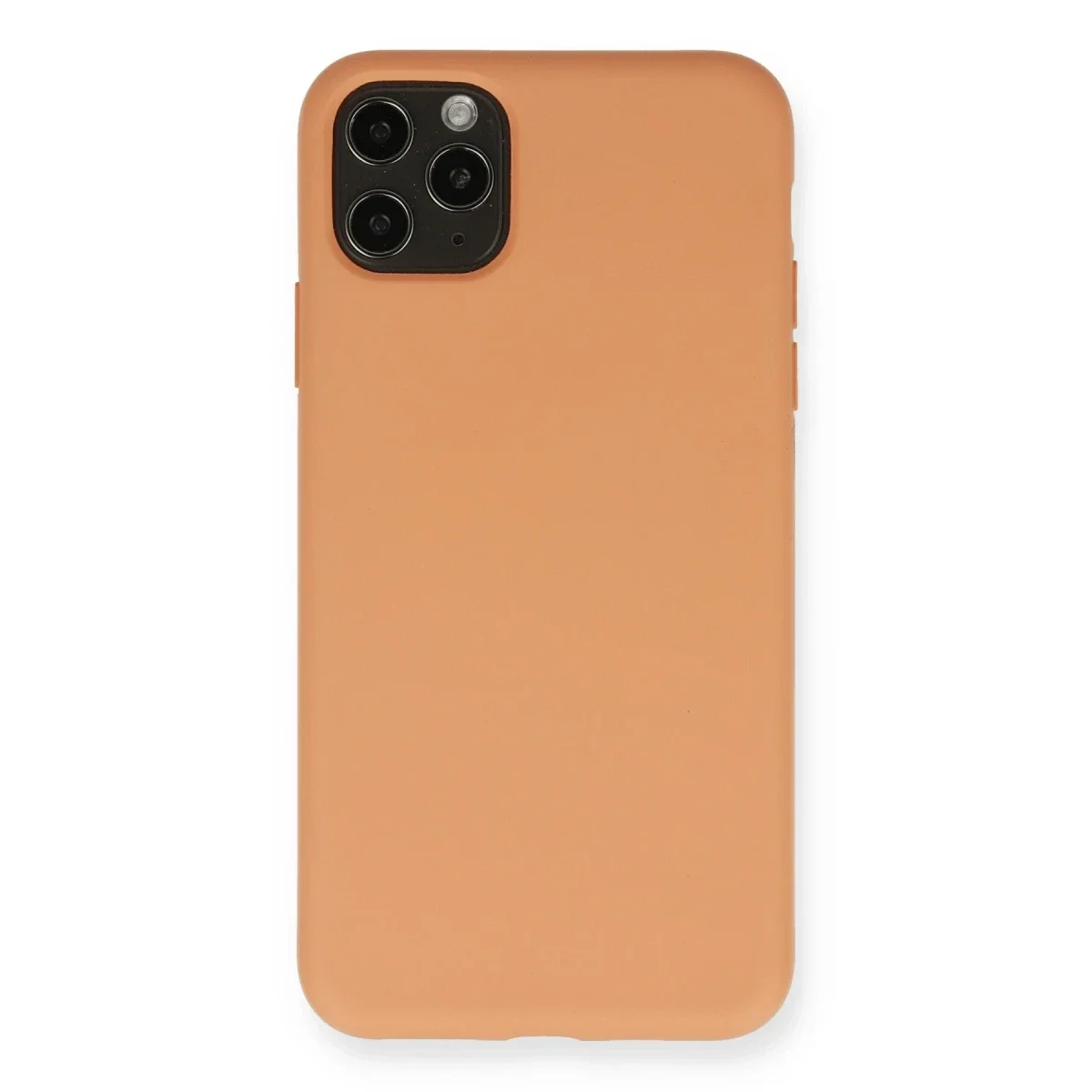 Apple iPhone 11 Pro Max Kılıf Nano içi Kadife Silikon - Mat Turuncu