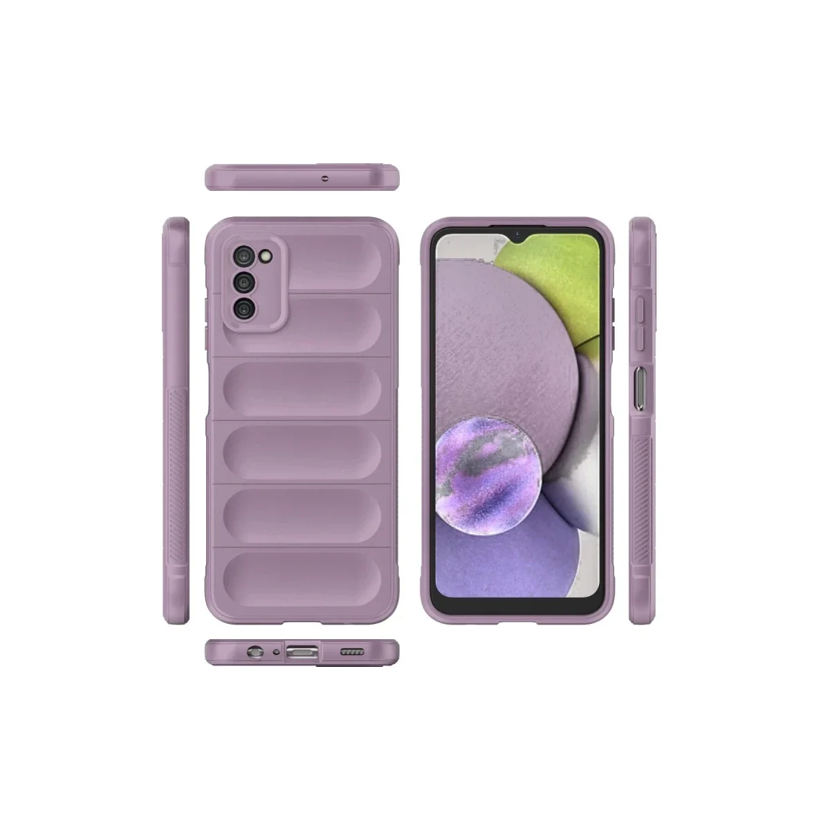 Samsung Galaxy A03S Kılıf Optimum Silikon - Mor görsel 3