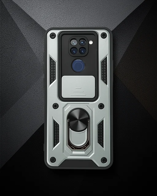 Xiaomi Redmi Note 9 Kılıf Pars Lens Yüzüklü Silikon - Yeşil