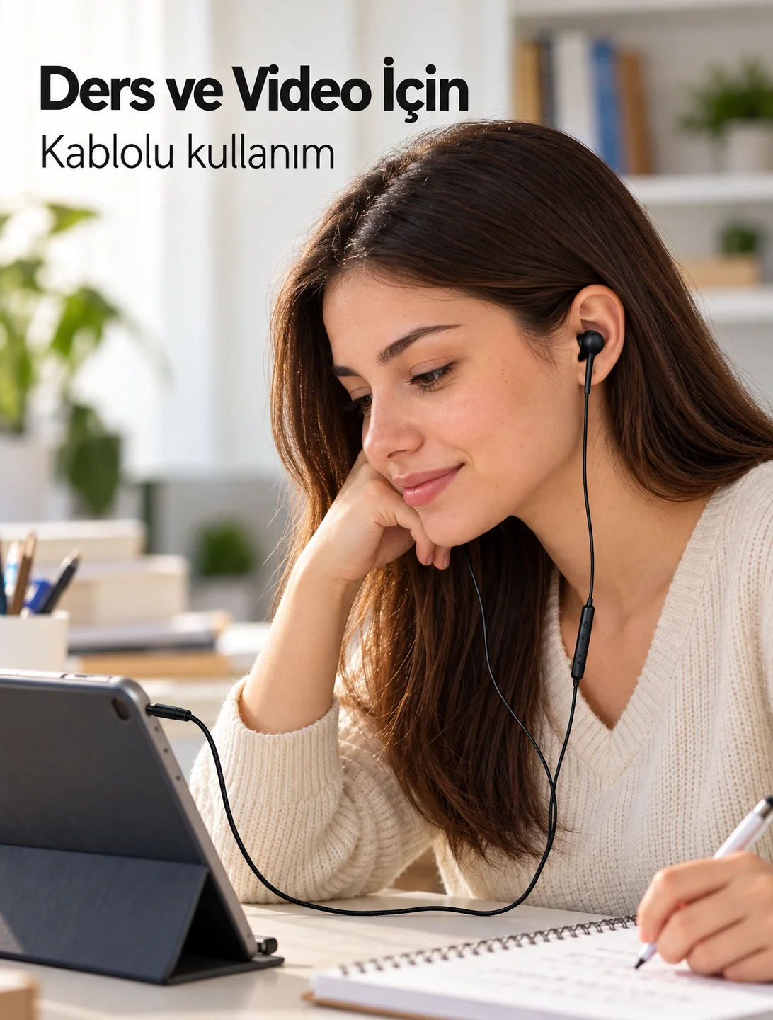 Günlük Kullanıma Uygun Silikon Uçlu Kablolu Kulaklık görsel 5
