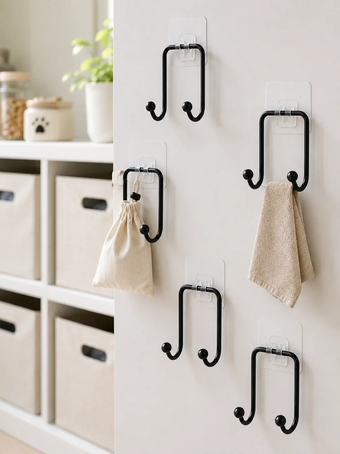 5 Adet Yapışkanlı Askı Çok Amaçlı Mutfak Banyo Düzenleyici Askılık görsel 3