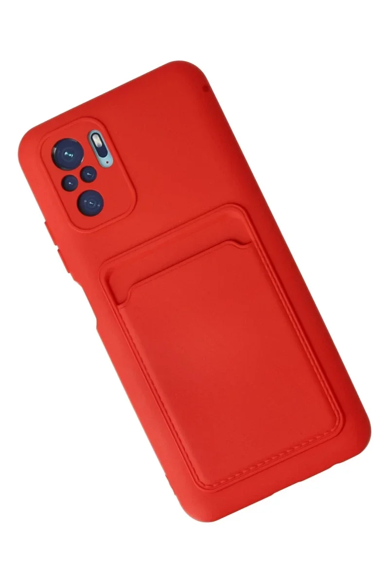 Xiao Red Note 10S Kılıf Kelvin Kartvizitli Silikon - Kırmızı görsel 3