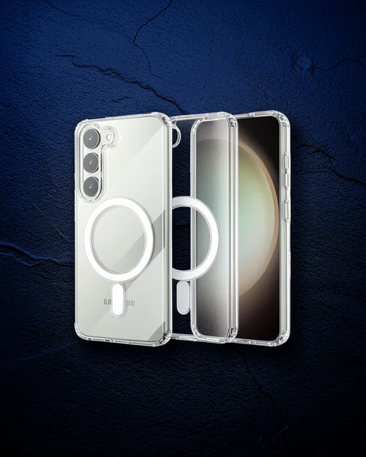 Samsung Galaxy S23 Kılıf Magneticsafe Şeffaf Silikon - Şeffaf
