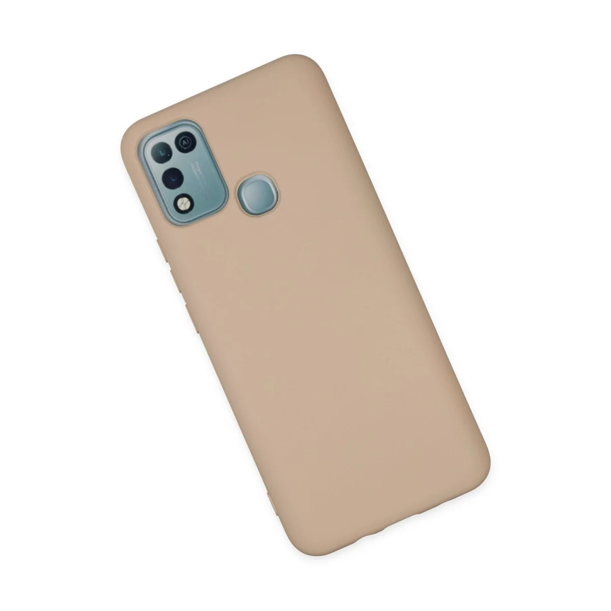 İnfinix Hot 10 Play Kılıf Nano İçi Kadife Silikon - Pudra görsel 3