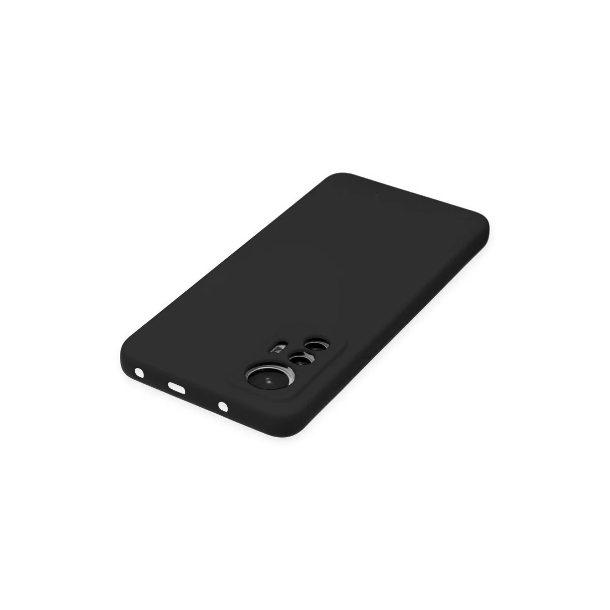 Xiaomi Mi 12 Lite Kılıf Nano İçi Kadife Silikon - Siyah görsel 4