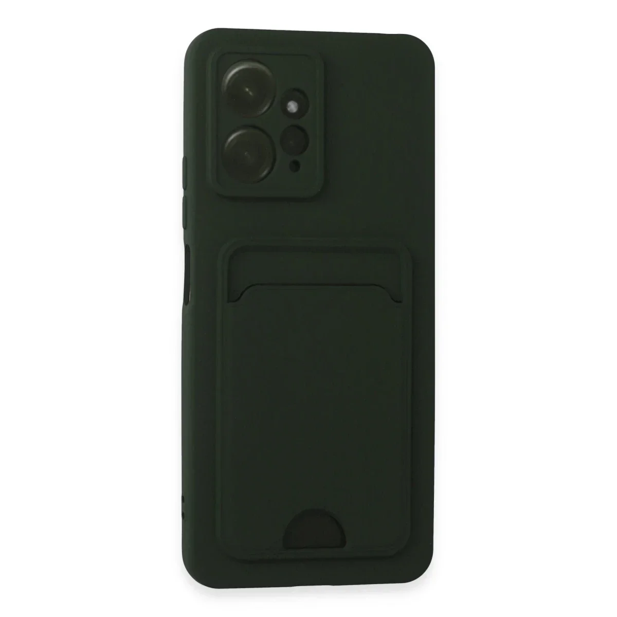 Xiaomi Redmi Note 12 4G Kılıf Kelvin Kartvizitli Silikon - Koyu Yeşil