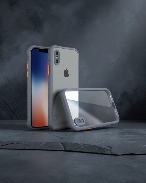 Apple İphone Xs Max Kılıf Miami Şeffaf Silikon - Gri