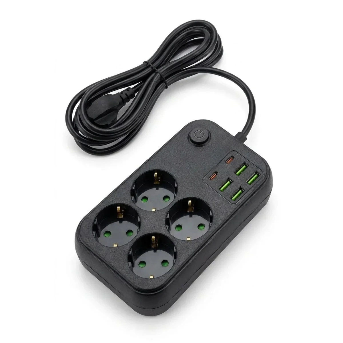 ieg™ Çoklu Priz Uzatma Kablosu 4 Soket + 4 USB + 2 Type-C – Termal Akım Korumalı, Isıya Dayanıklı, Çocuk Korumalı Güvenli Priz 100-250V