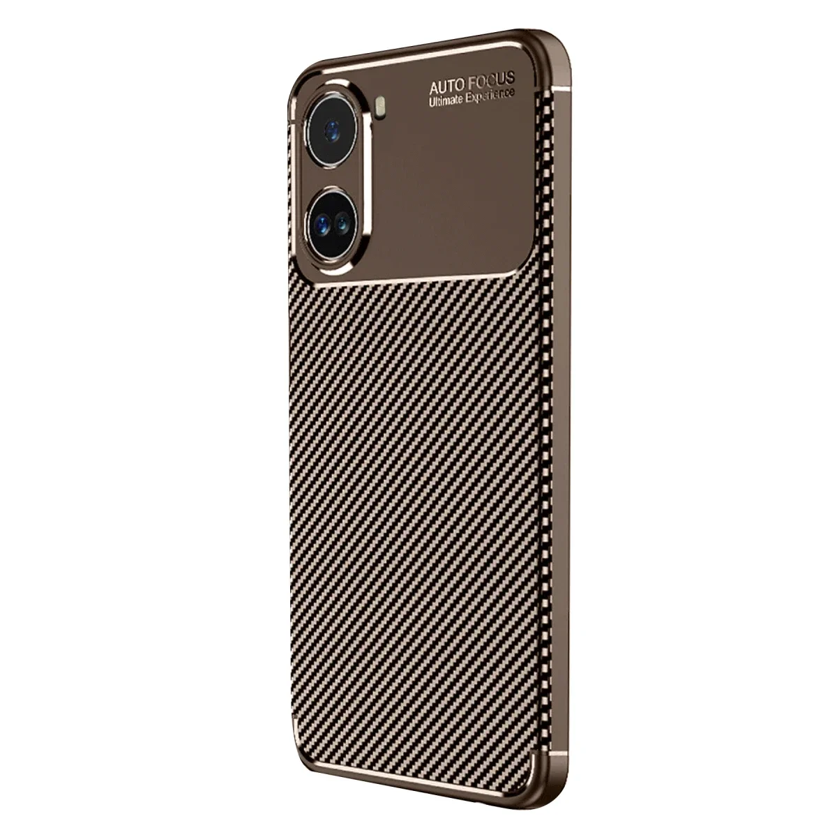Xiaomi Poco X7 Pro Kılıf Auto Focus Karbon Kapak - Kahverengi görsel 2