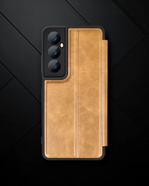 Realme C65 Kılıf Flip Cover - Taba