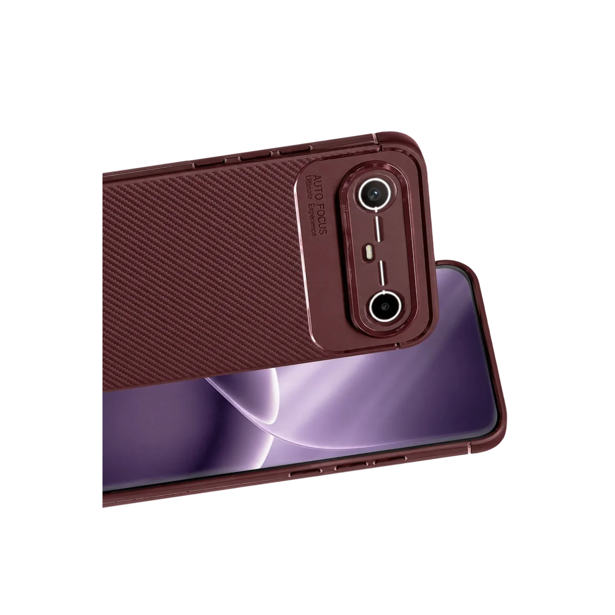 Tecno Spark Slim 5g Auto Focus Karbon Kapak - Bordo görsel 2
