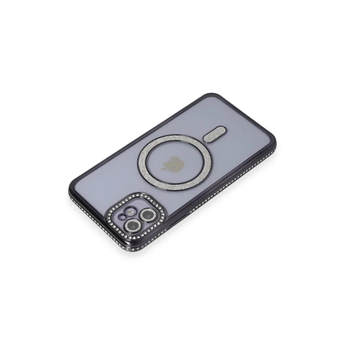 Apple iPhone 11 Kılıf Joke Simli Magneticsafe Kılıf - Siyah görsel 3