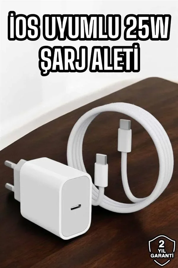 Şarj Aleti İOS 15/15 Pro Max Uyumlu Şarj Adaptörü ve Kablosu görsel 2