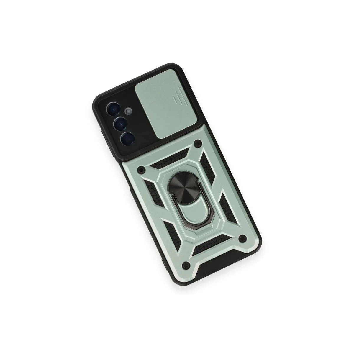Samsung Galaxy M14 5g Kılıf Pars Lens Yüzüklü Silikon - Yeşil görsel 4